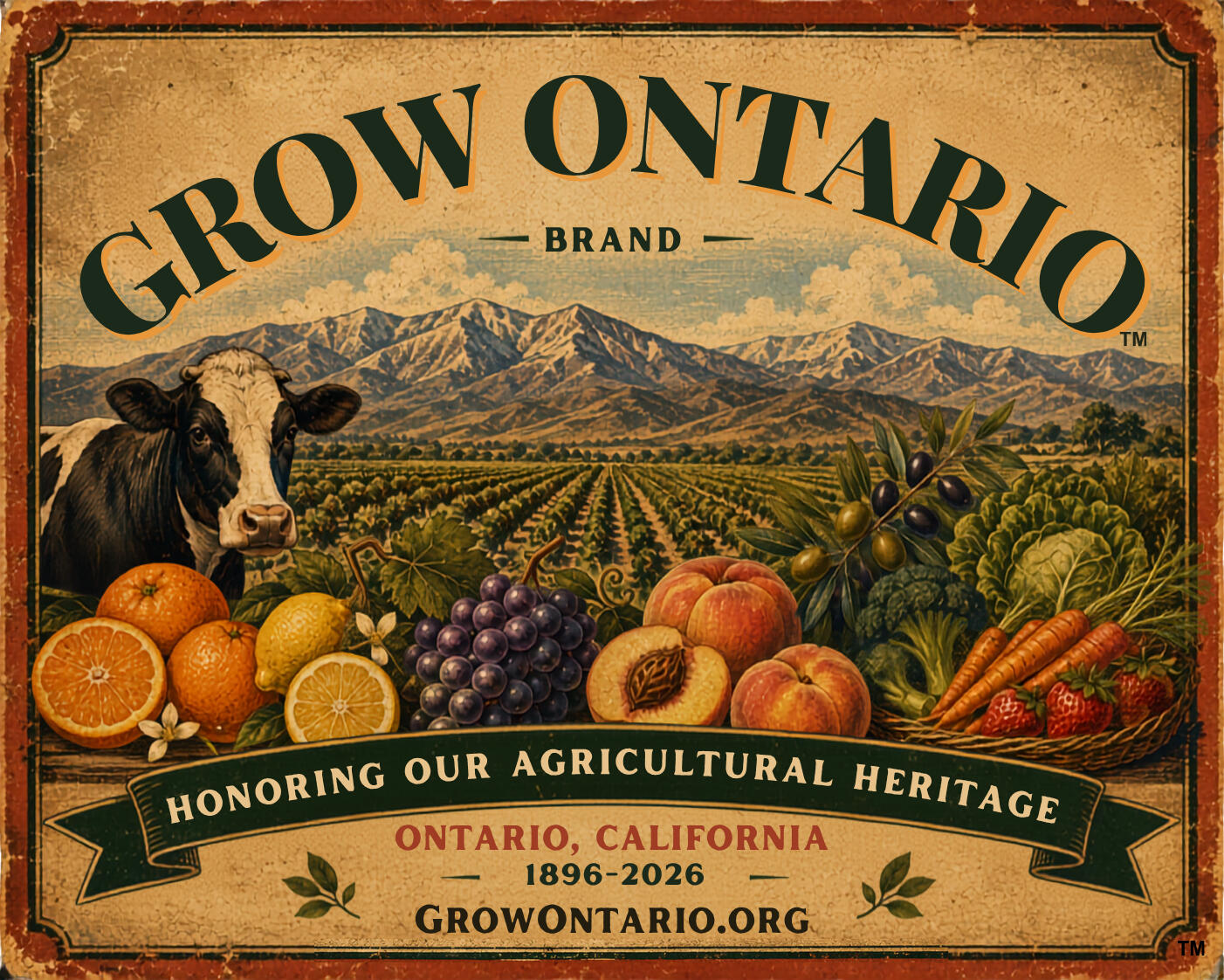 The Grow Ontario BRAND, a crate label image honoring Ontario's Agricultural Heritage